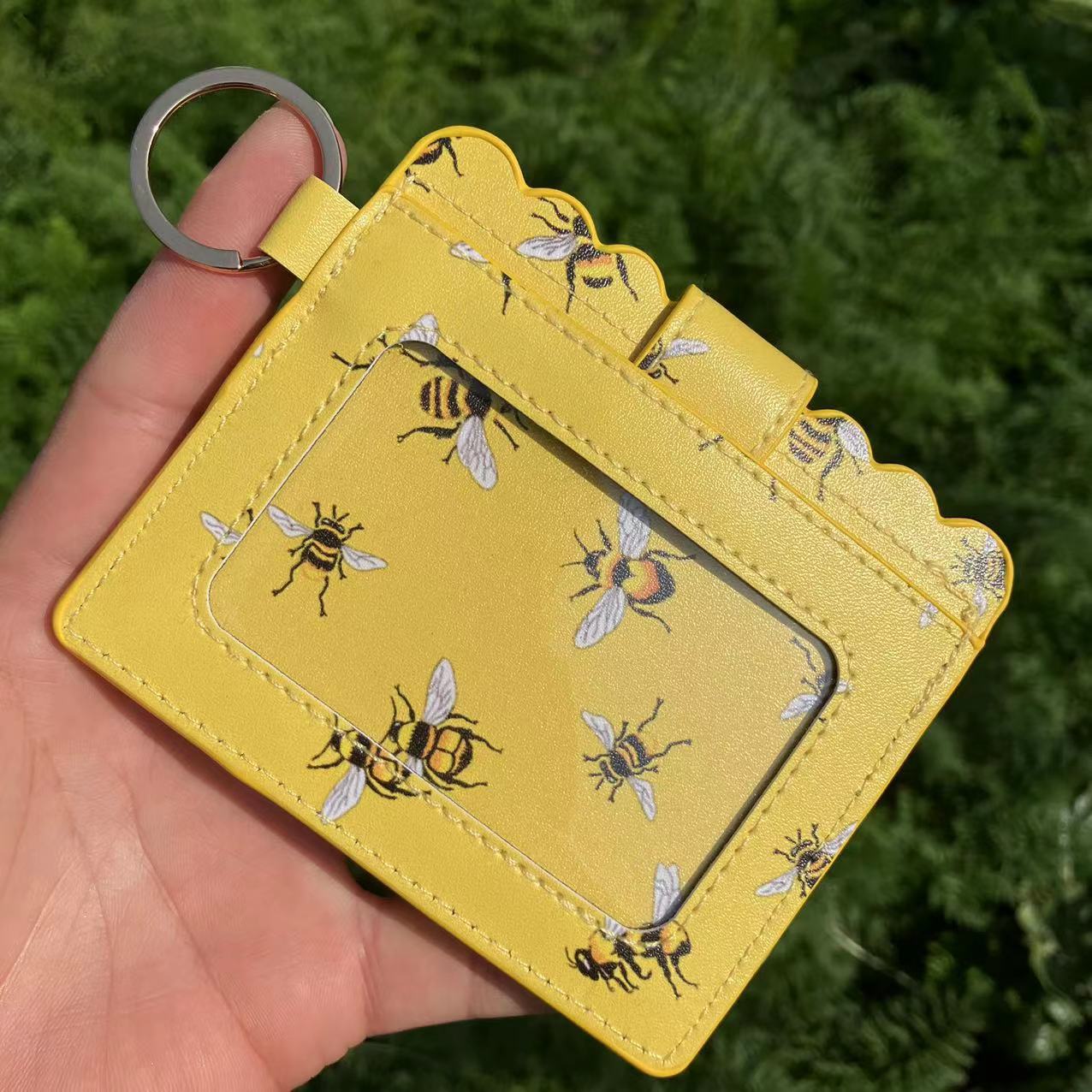 Wholesale PU Leather Leopard Purse Keychain